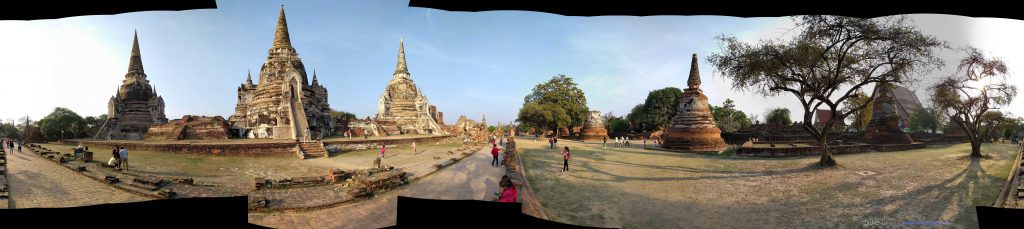 Wat Phra Si Sanphet，三大舍利塔的全景